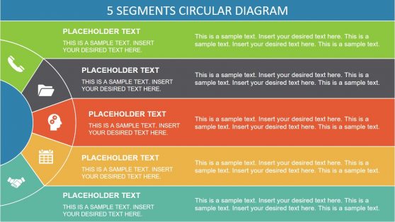 5 Stages Semi Circle PowerPoint Diagram